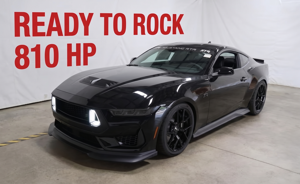 2026 Ford Mustang RTR Edition w/ 810hp in Shadow Black — front three-quarter view