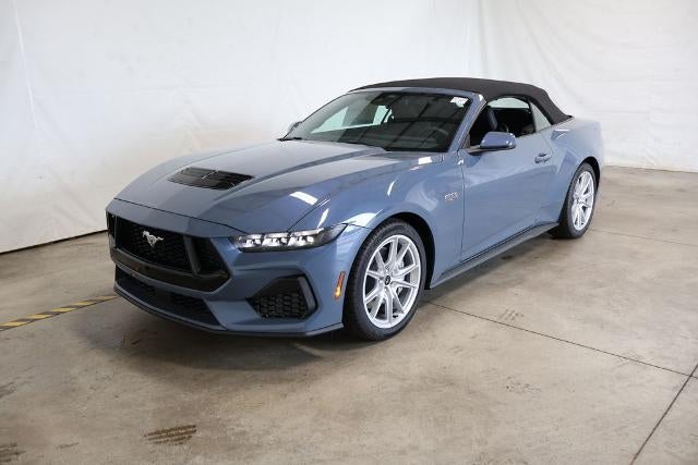 2026 Ford Mustang GT Premium in Vapor Blue Metallic — front three-quarter view