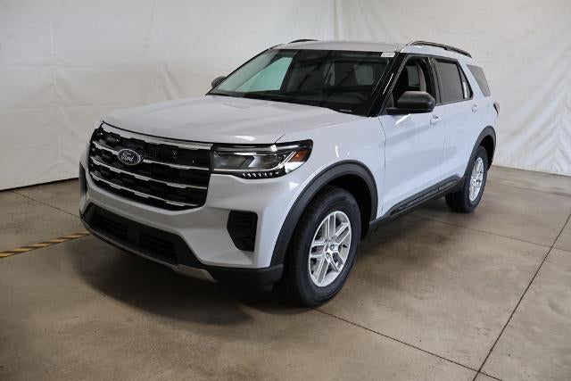 2026 Ford Explorer Active in Space White Metallic — front three-quarter view
