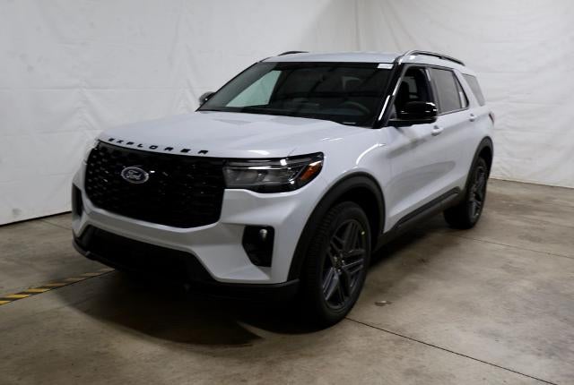 2026 Ford Explorer ST-Line in Space White Metallic — front three-quarter view