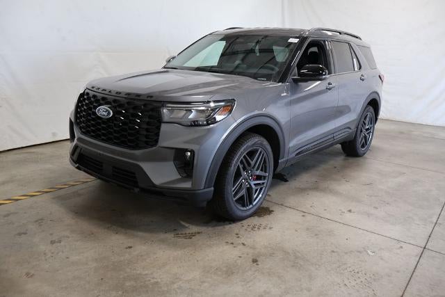 2026 Ford Explorer ST-Line in Carbonized Gray Metallic — front three-quarter view