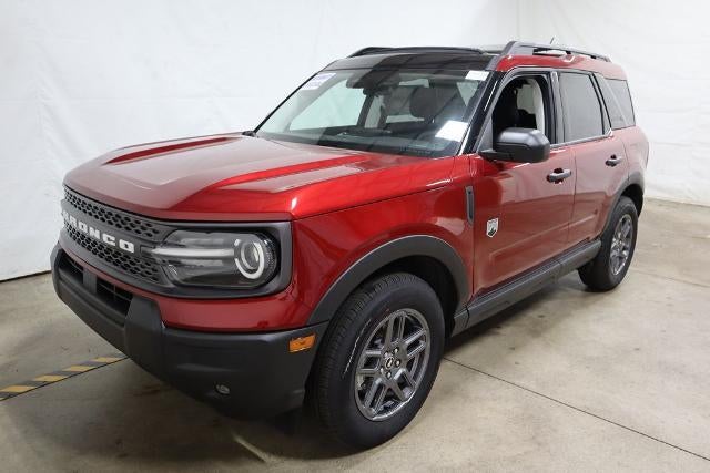 2025 Ford Bronco Sport Big Bend Demo in Ruby Red Metallic Tinted Clearcoat — front three-quarter view