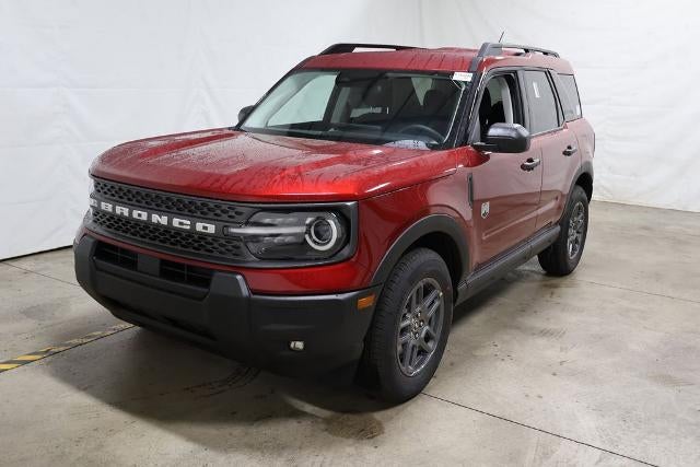2025 Ford Bronco Sport Big Bend Demo in Ruby Red Metallic Tinted Clearcoat — front three-quarter view