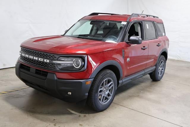 2025 Ford Bronco Sport Big Bend Demo in Ruby Red Metallic Tinted Clearcoat — front three-quarter view