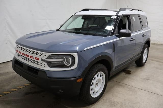 2025 Ford Bronco Sport Heritage Demo in Azure Gray Metallic Tri Coat — front three-quarter view