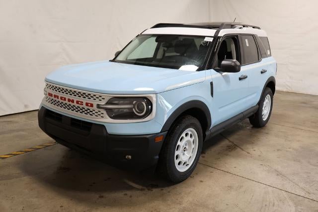 2025 Ford Bronco Sport Heritage Demo in Robins Egg Blue — front three-quarter view