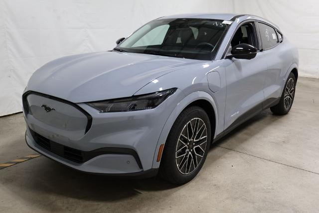 2026 Ford Mustang Mach-E Premium in Glacier Gray Metallic Tricoat — front three-quarter view
