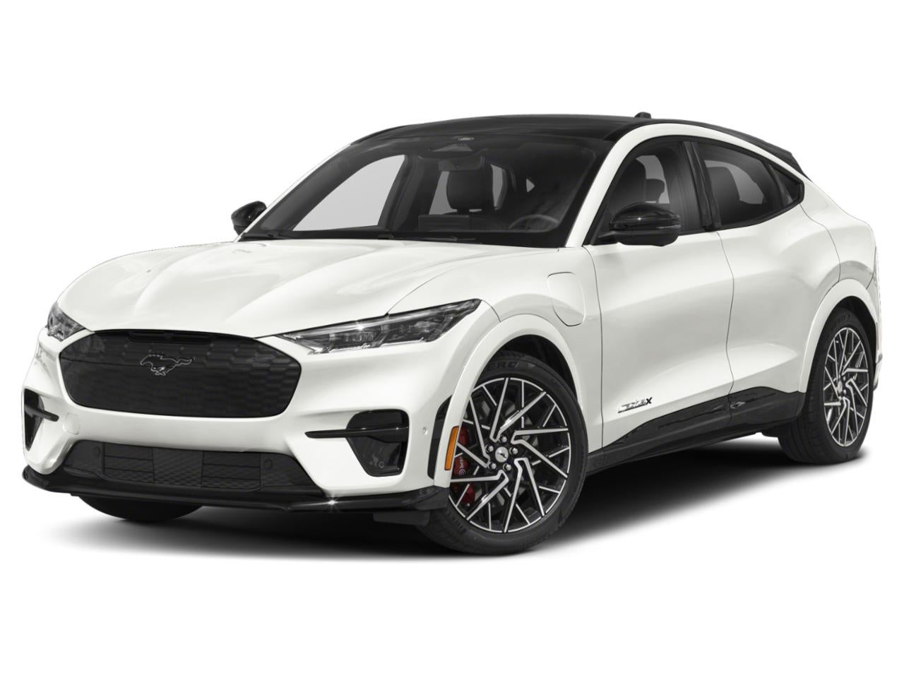 2026 Ford Mustang Mach-E GT in Glacier Gray Metallic Tri Coat — front three-quarter view