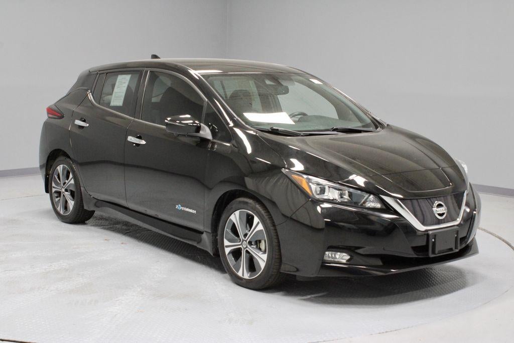 2018 Nissan LEAF SL in Super Black — front three-quarter view