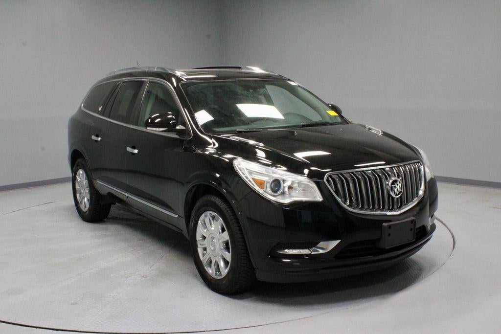 2017 Buick Enclave Leather in Ebony Twilight Metallic — front three-quarter view