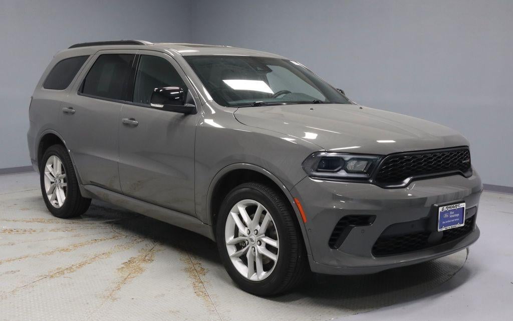 2025 Dodge Durango GT Plus AWD in Destroyer Gray Clearcoat — front three-quarter view