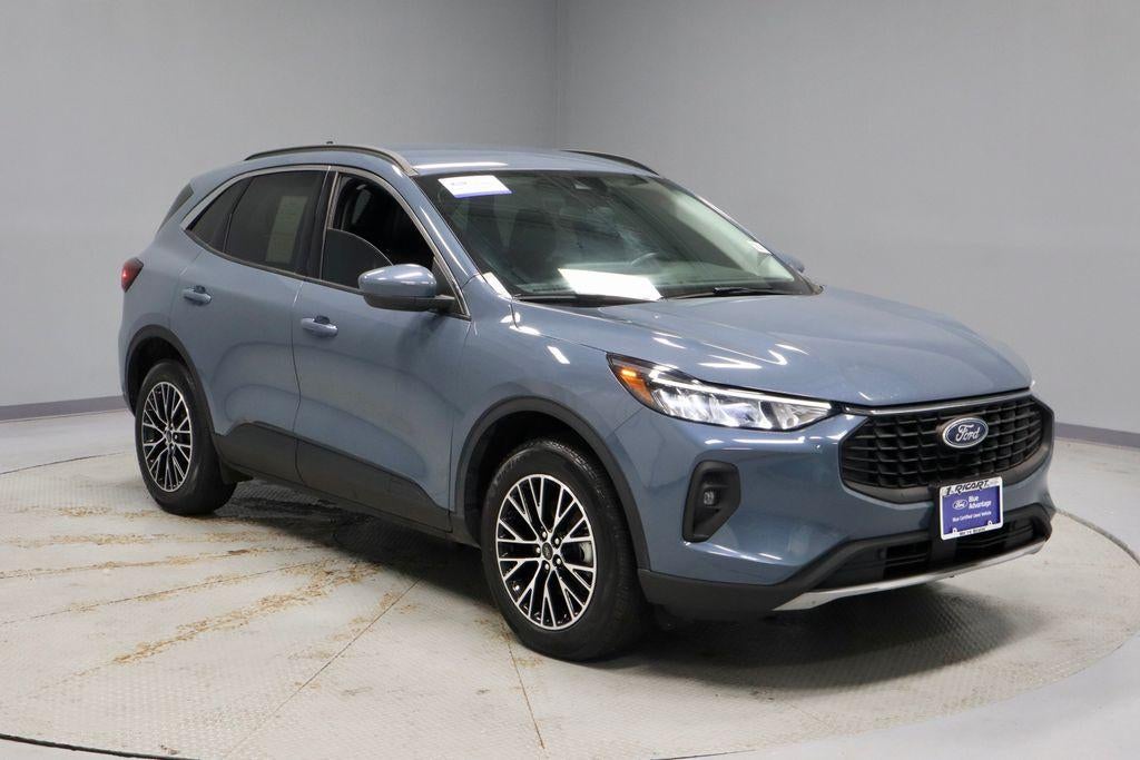 2023 Ford Escape PHEV FWD in Vapor Blue Metallic — front three-quarter view