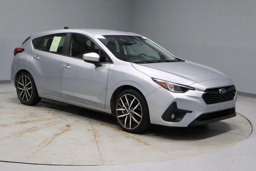 2025 Subaru Impreza Sport AWD in Ice Silver Metallic — front three-quarter view