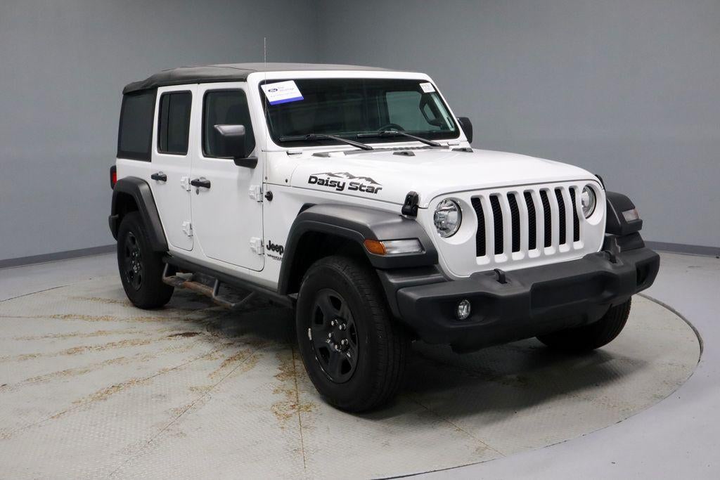 2022 Jeep Wrangler Unlimited Sport in Bright White Clearcoat — front three-quarter view