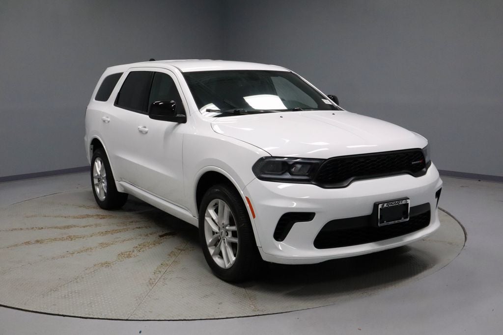 2025 Dodge Durango GT in White Knuckle Clearcoat — front three-quarter view