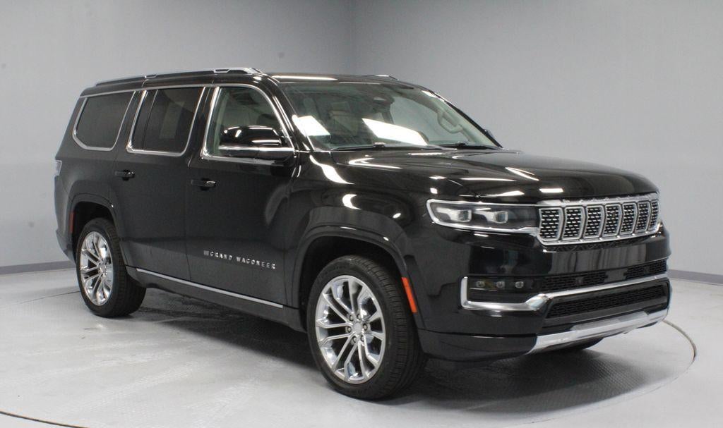 2023 Jeep Grand Wagoneer Series II in Diamond Black Crystal Pearlcoat — front three-quarter view