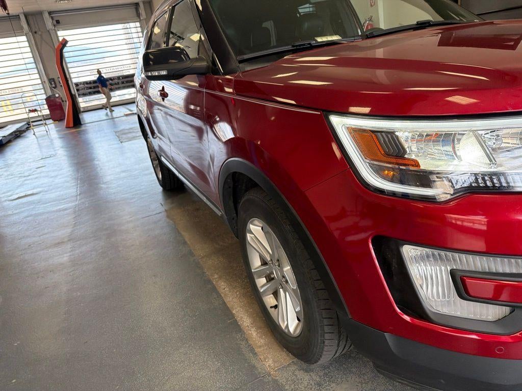 2017 Ford Explorer XLT in Ruby Red Metallic Tinted Clearcoat — front three-quarter view
