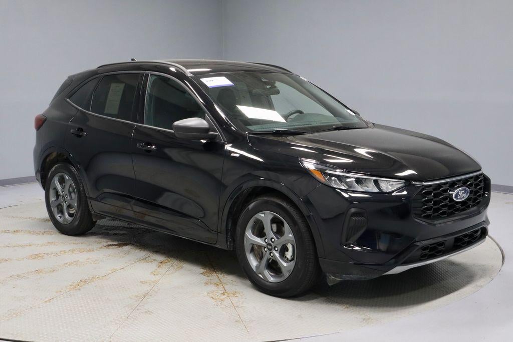2023 Ford Escape ST-Line in Agate Black Metallic — front three-quarter view