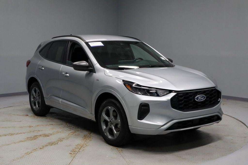 2024 Ford Escape ST-Line in Iconic Silver Metallic — front three-quarter view