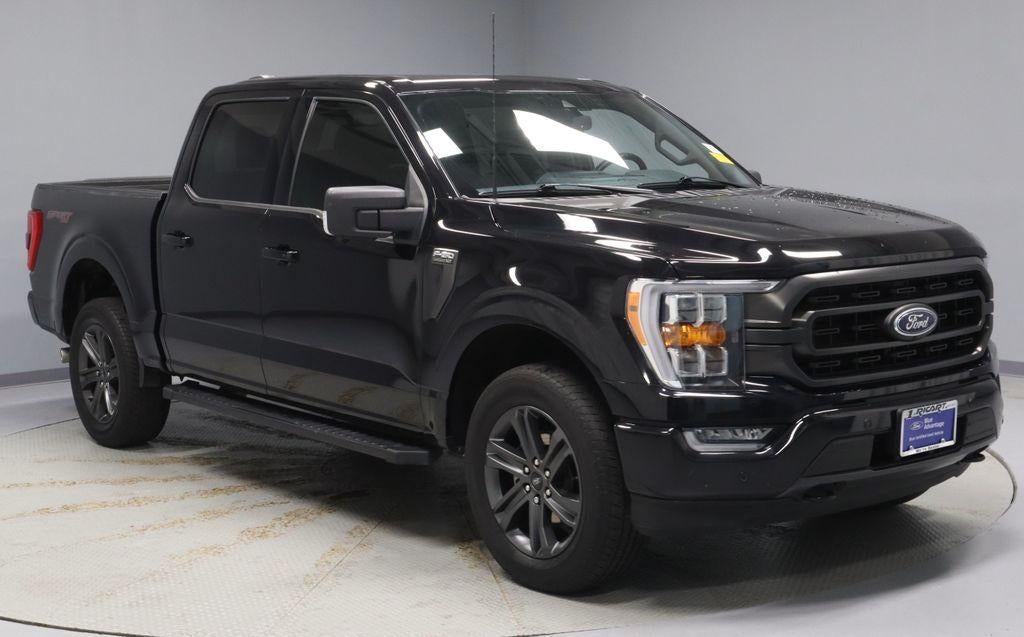 2023 Ford F-150 XLT in Agate Black Metallic — front three-quarter view