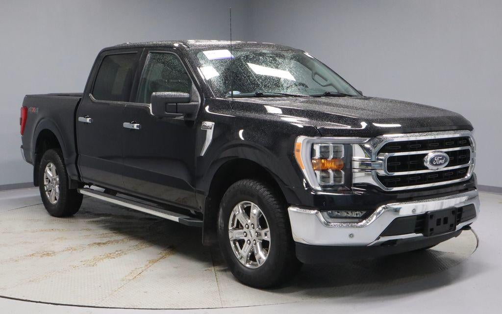 2022 Ford F-150 XLT in Agate Black Metallic — front three-quarter view