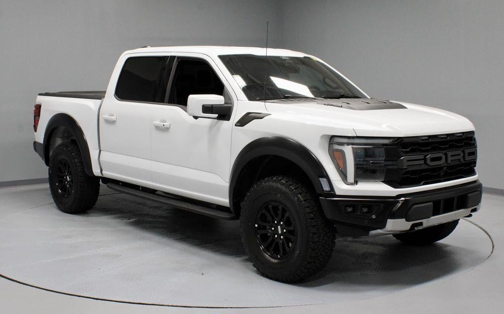 2025 Ford F-150 Raptor in Oxford White — front three-quarter view