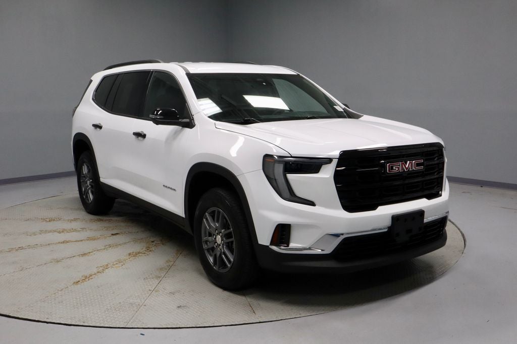 2025 GMC Acadia Elevation in Summit White — front three-quarter view