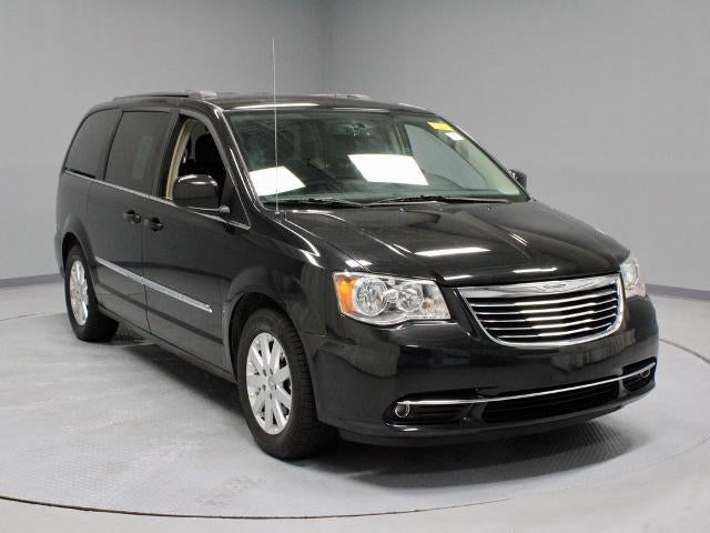 2016 Chrysler Town & Country Touring in Brilliant Black Crystal Pearlcoat — front three-quarter view