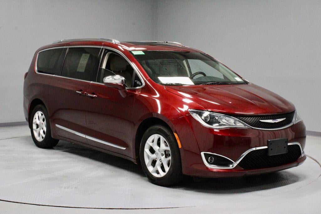 2020 Chrysler Pacifica Limited in Velvet Red Pearlcoat — front three-quarter view