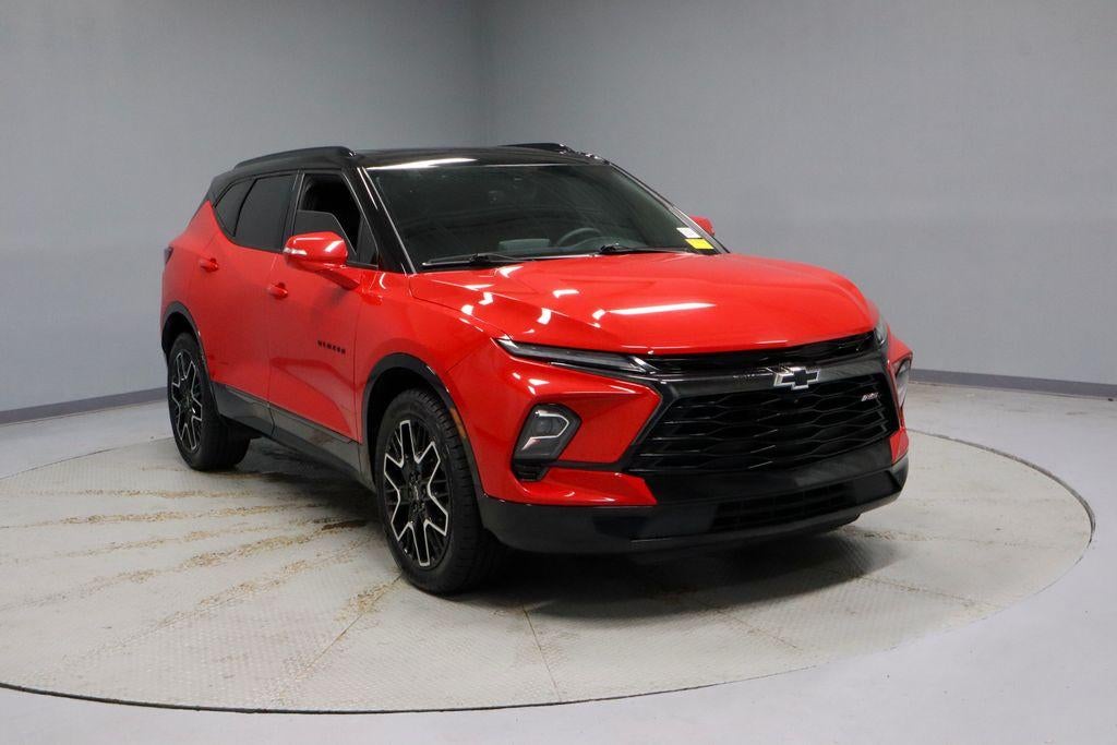 2024 Chevrolet Blazer RS in Red Hot — front three-quarter view