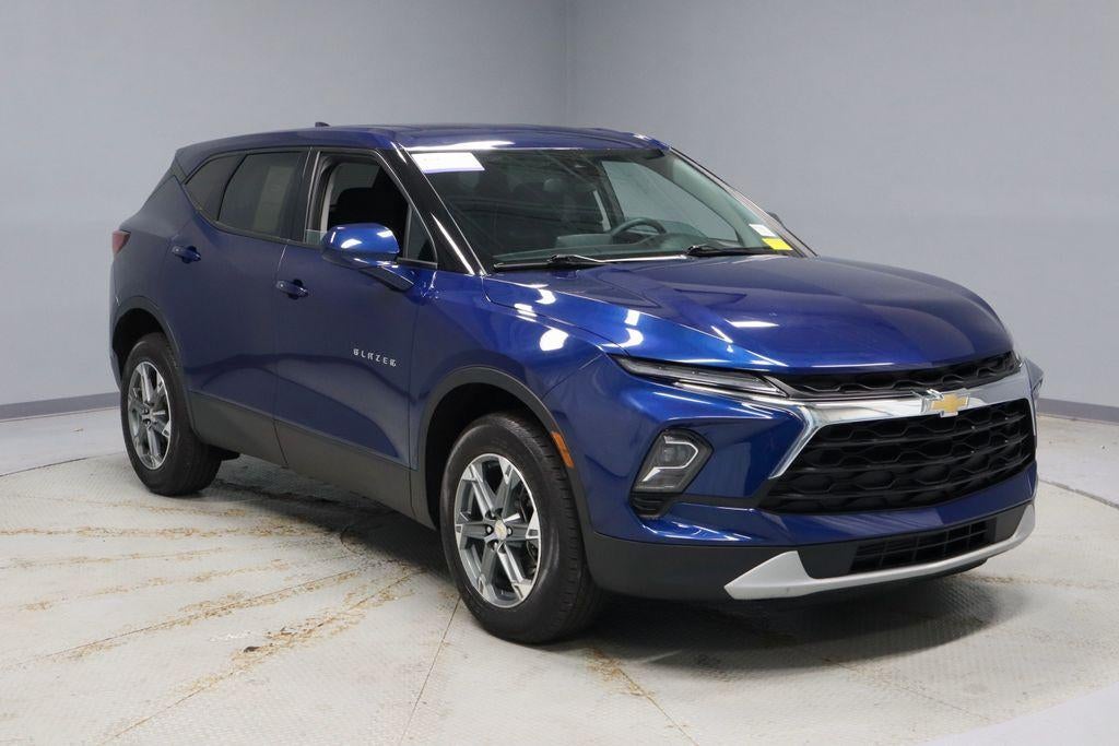 2023 Chevrolet Blazer LT in Blue Glow Metallic — front three-quarter view