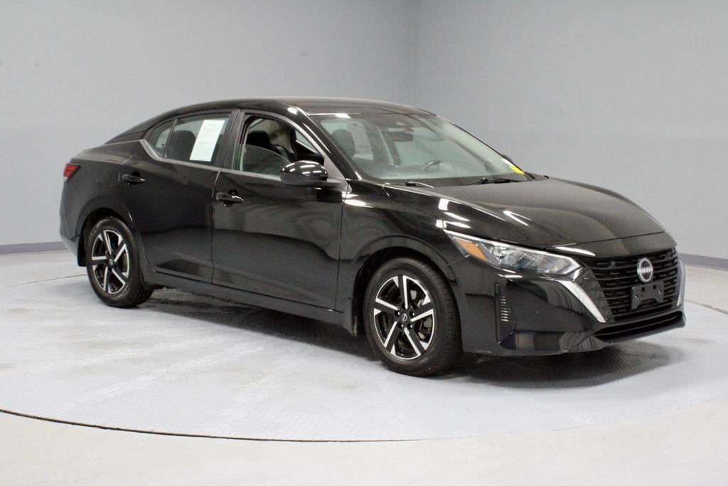 2024 Nissan Sentra SV in Black — front three-quarter view