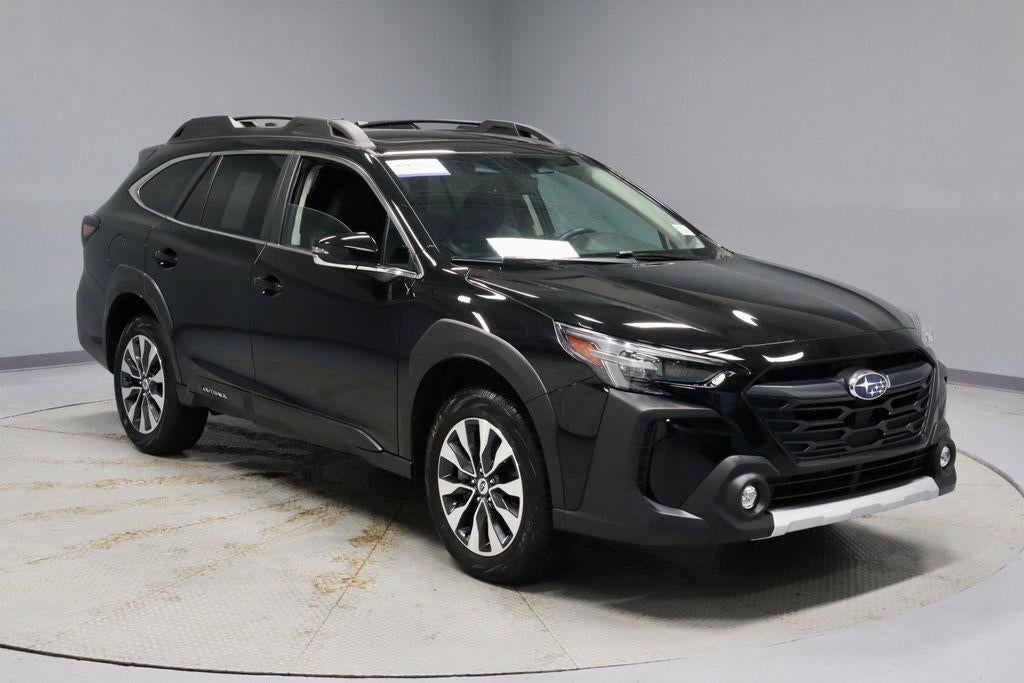 2024 Subaru Outback Limited XT in Crystal Black Silica — front three-quarter view