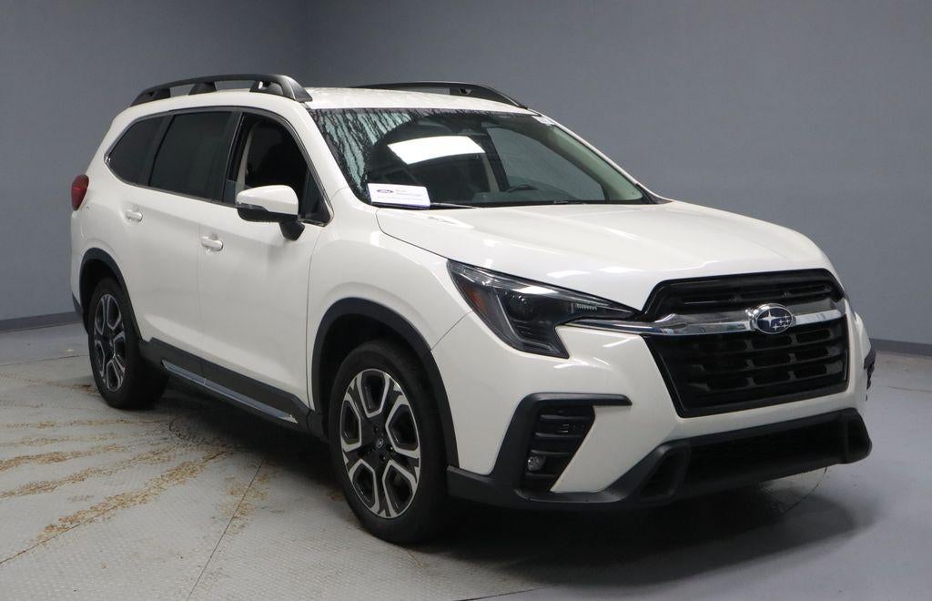 2023 Subaru Ascent Limited in Crystal White Pearl — front three-quarter view