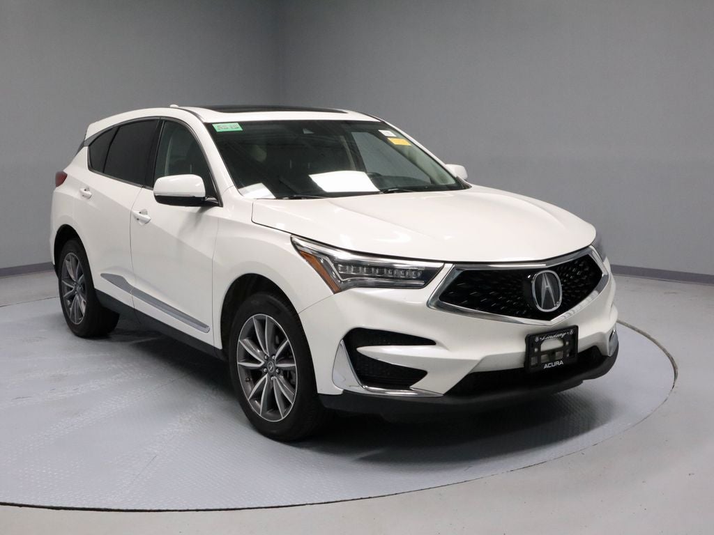 2020 Acura RDX Technology Package in Platinum White Pearl — front three-quarter view
