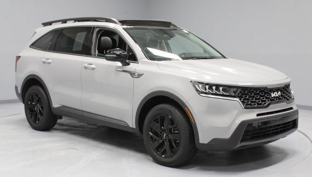 2023 Kia Sorento X-Line S in Wolf Gray — front three-quarter view