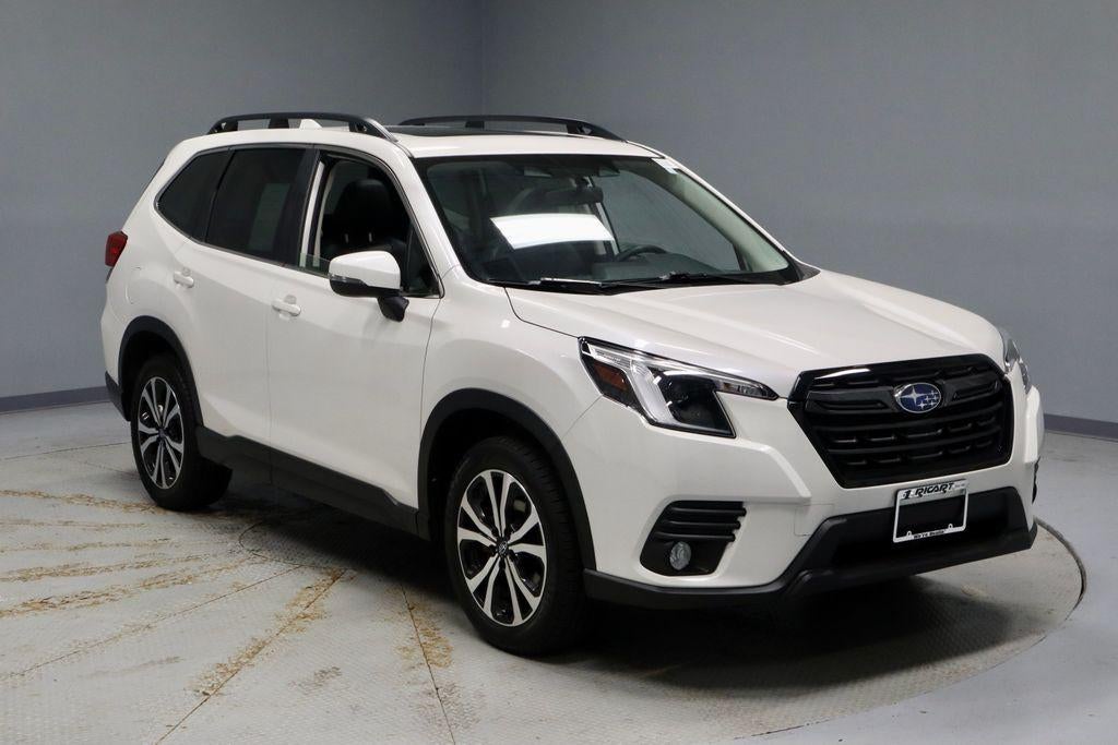2023 Subaru Forester Limited in Crystal White Pearl — front three-quarter view