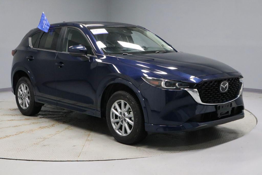 2025 Mazda Mazda CX-5 2.5 S Preferred Package in Deep Crystal Blue Mica — front three-quarter view